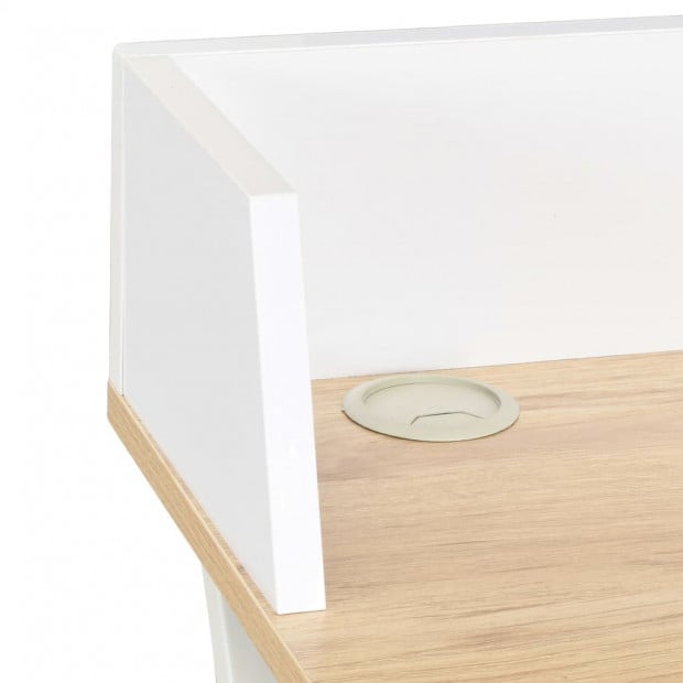Desk White And Natural 80x50x84 Cm Image 6