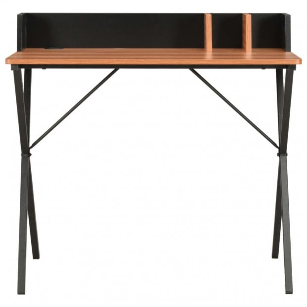 Desk Black And Brown 80x50x84 Cm Image 2