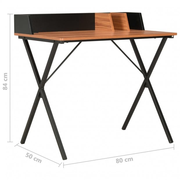 Desk Black And Brown 80x50x84 Cm Image 7