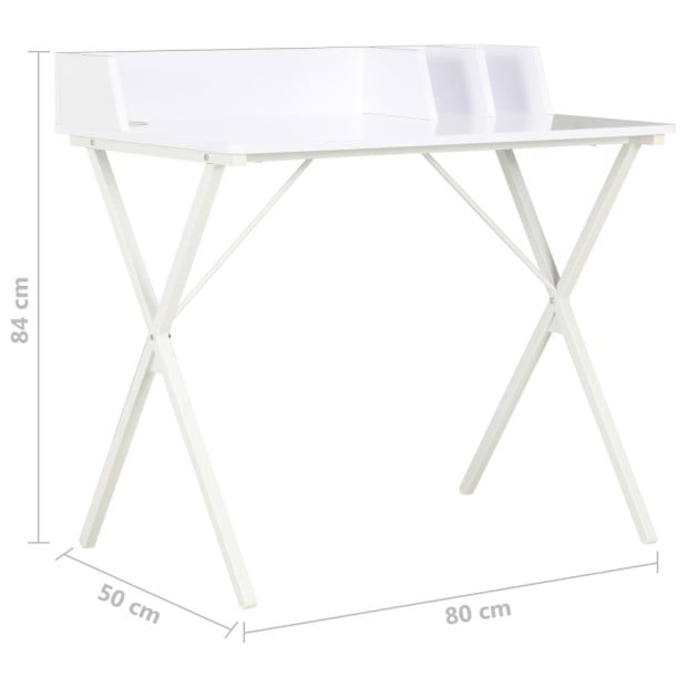 Desk White 80x50x84 Cm Image 7