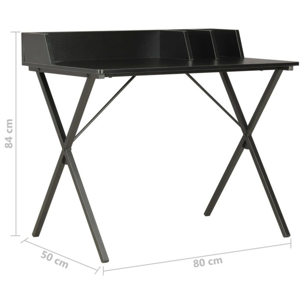 Desk Black 80x50x84 Cm Image 7