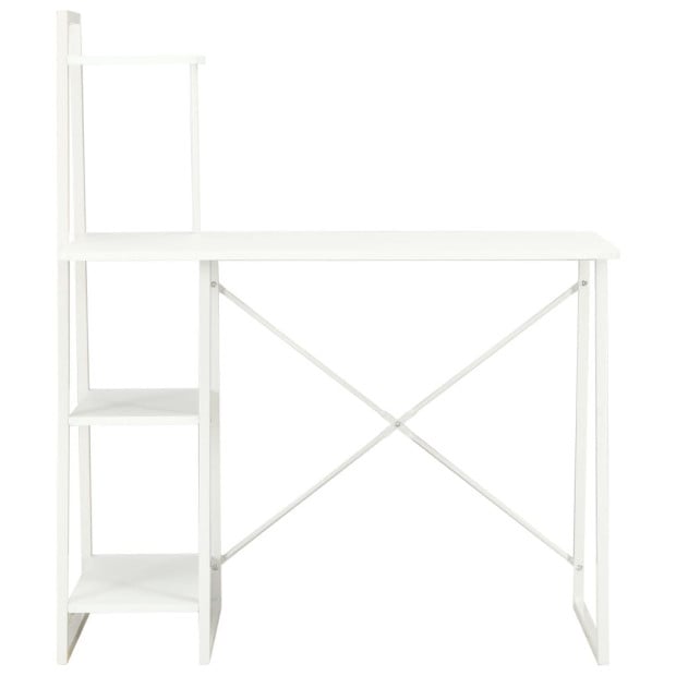 Desk With Shelving Unit White 102x50x117 Cm Image 2