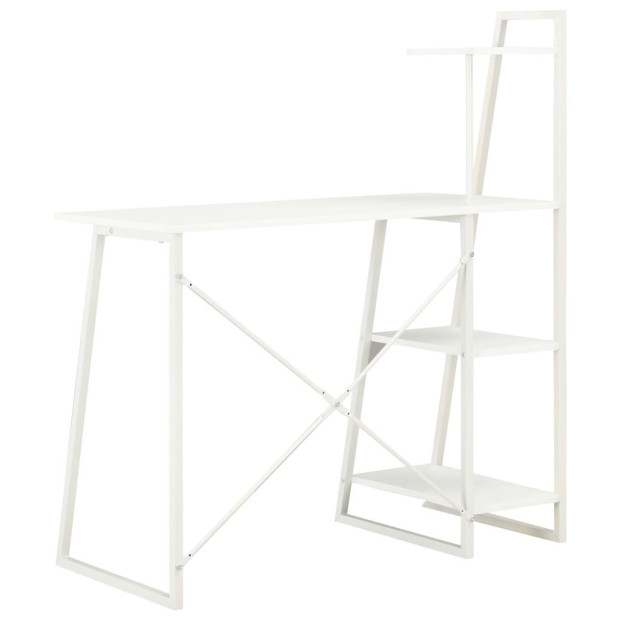 Desk With Shelving Unit White 102x50x117 Cm Image 4