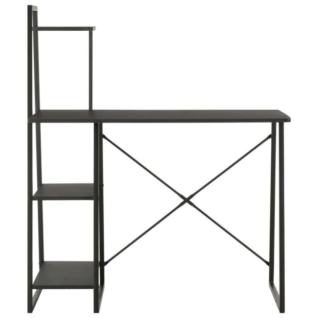 Desk With Shelving Unit Black 102x50x117 Cm Image 2