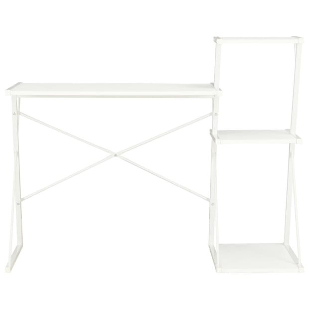 Desk With Shelf White 116x50x93 Cm Image 2