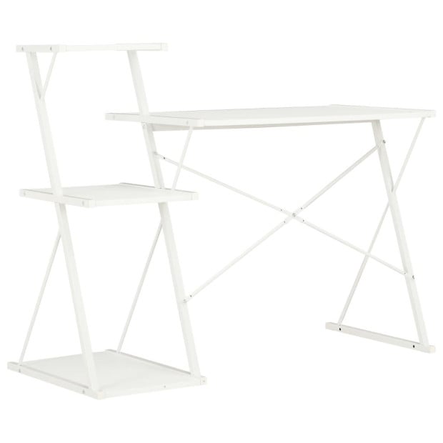 Desk With Shelf White 116x50x93 Cm Image 4