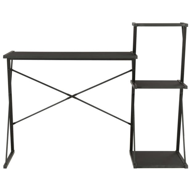 Desk With Shelf Black 116x50x93 Cm Image 2