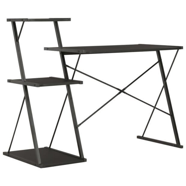 Desk With Shelf Black 116x50x93 Cm Image 4