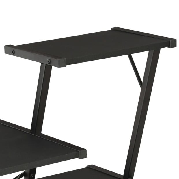 Desk With Shelf Black 116x50x93 Cm Image 5
