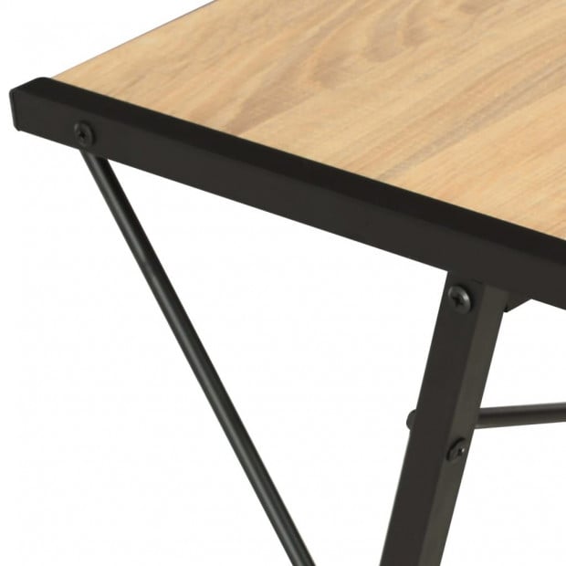 Desk With Shelf Black And Oak 116x50x93 Cm Image 6