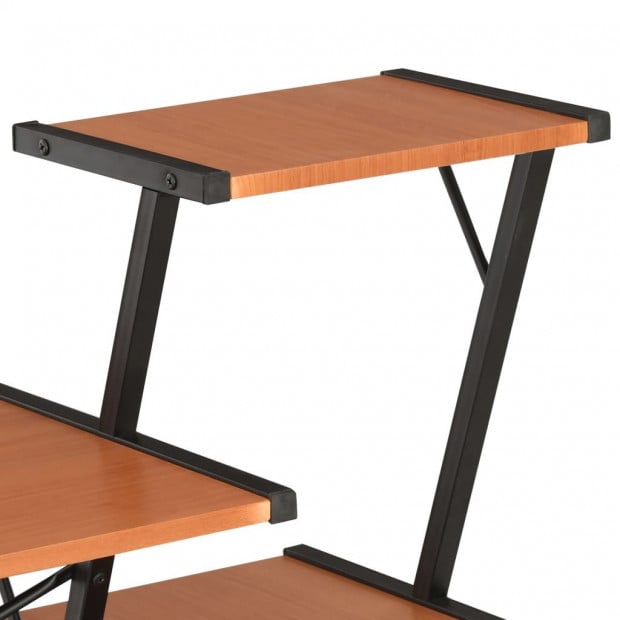 Desk With Shelf Black And Brown 116x50x93 Cm Image 5