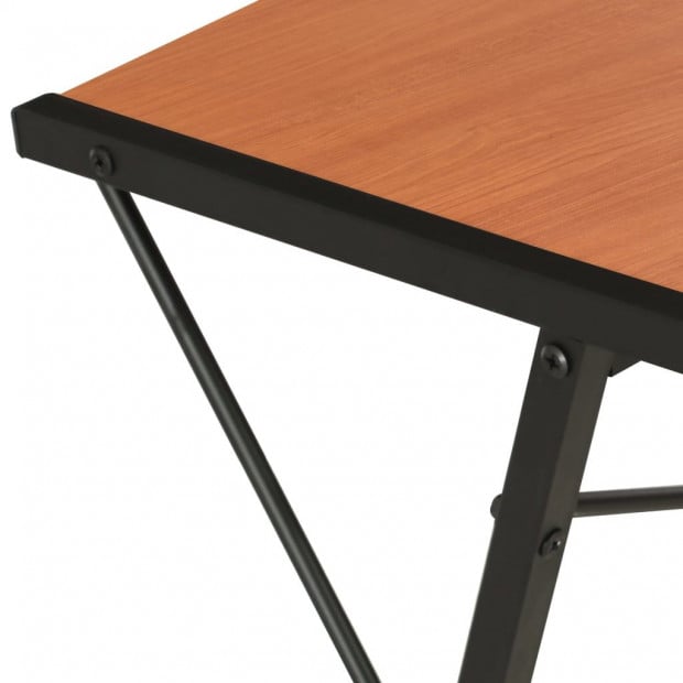 Desk With Shelf Black And Brown 116x50x93 Cm Image 6