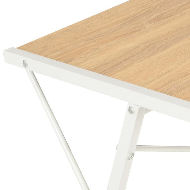 Desk With Shelf White And Oak 116x50x93 Cm Image 6