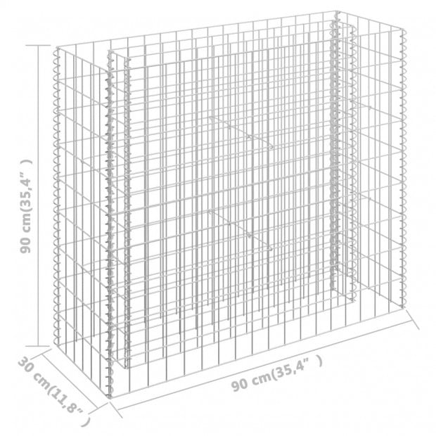 Gabion Raised Bed Galvanised Steel 90x30x90cm Image 7