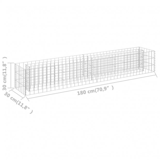 Gabion Raised Bed Galvanised Steel 180x30x30cm Image 7