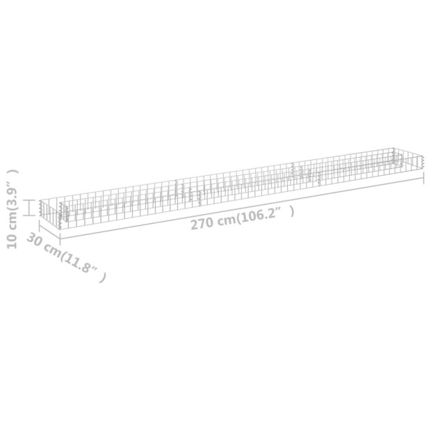 Gabion Raised Bed Galvanised Steel 270x30x10 Cm Image 7
