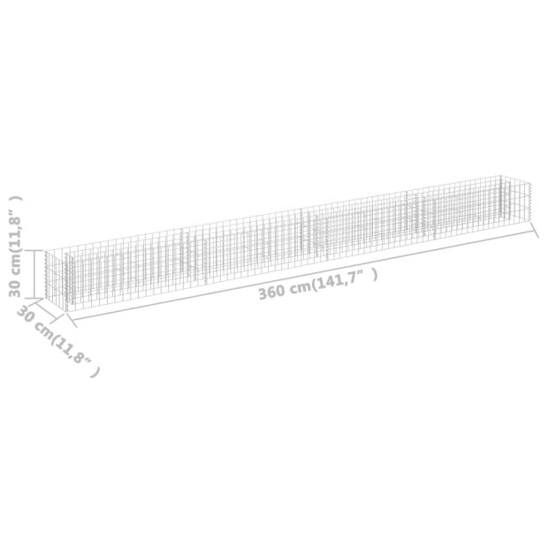 Gabion Raised Bed Galvanised Steel 360x30x30 Cm Image 7
