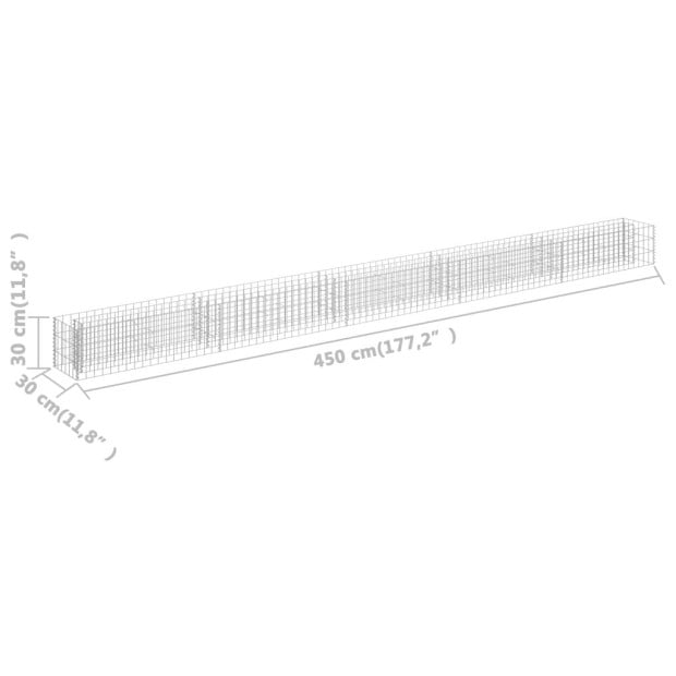 Gabion Raised Bed Galvanised Steel 450x30x30 Cm Image 7