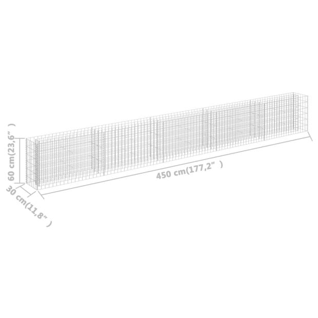 Gabion Raised Bed Galvanised Steel 450x30x60 Cm Image 7