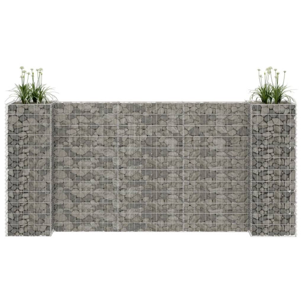 H-shaped Gabion Planter Steel Wire 260x40x120 Cm