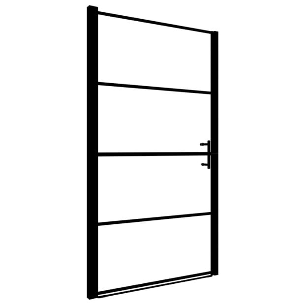 Shower Door Tempered Glass 81x195 Cm Black Image 2