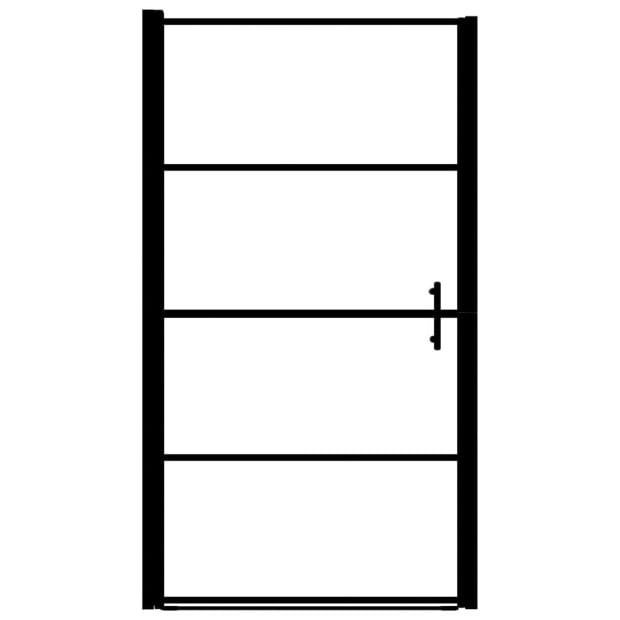 Shower Door Tempered Glass 81x195 Cm Black Image 4