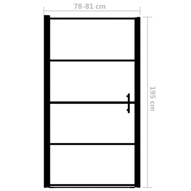 Shower Door Tempered Glass 81x195 Cm Black Image 6