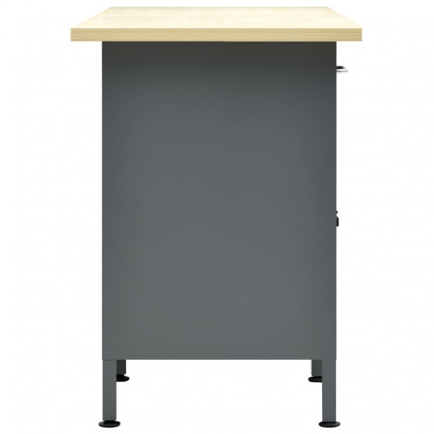 Workbench Black 160x60x85 Cm Steel Image 6