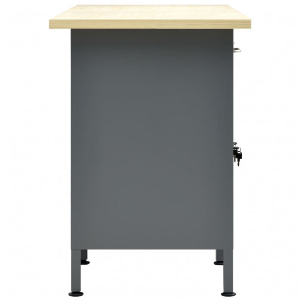 Workbench Black 160x60x85 Cm Steel Image 5