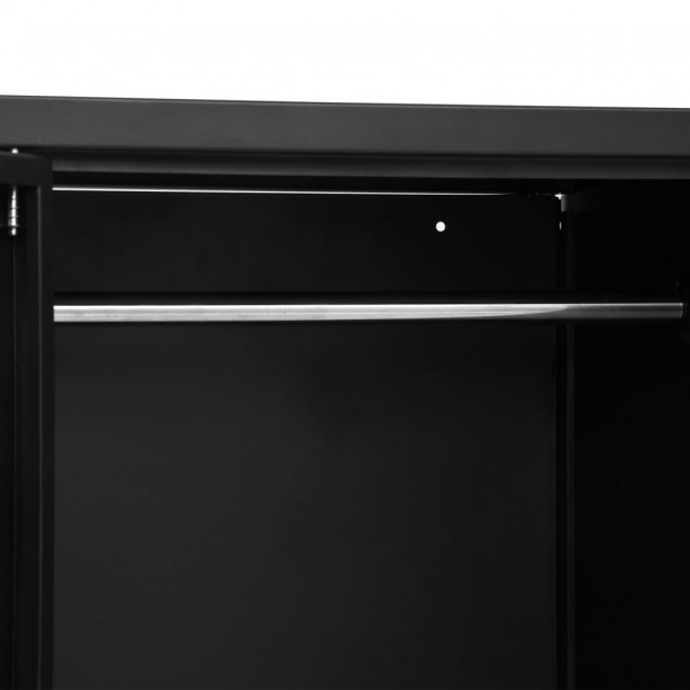 Wardrobe Industrial Black 90x40x140 Cm Steel Image 7