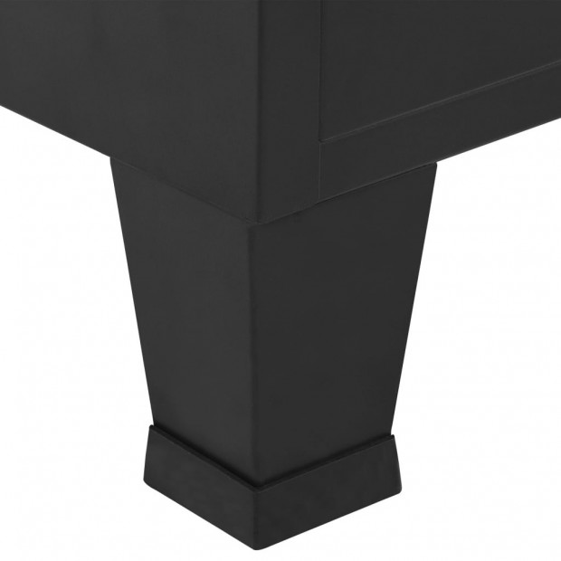 Wardrobe Industrial Black 90x40x140 Cm Steel Image 8