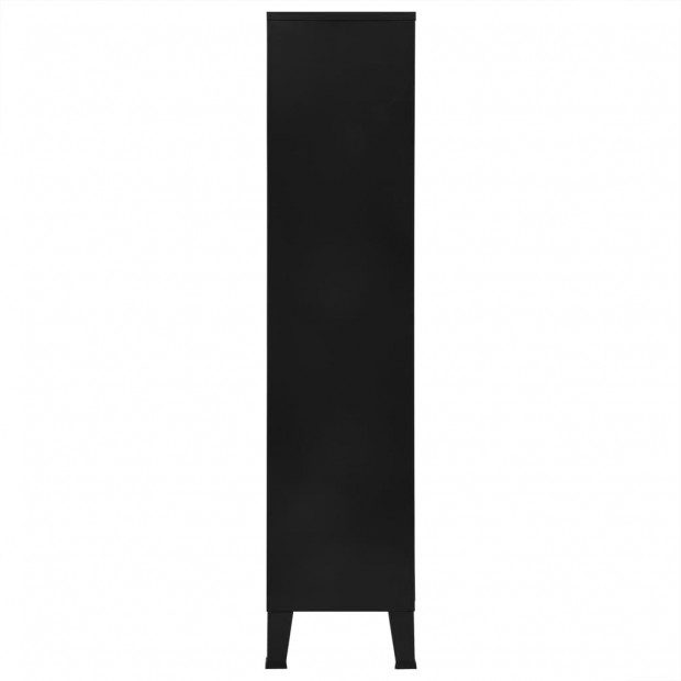 Bookshelf Industrial Black 90x40x180cm Steel Image 6