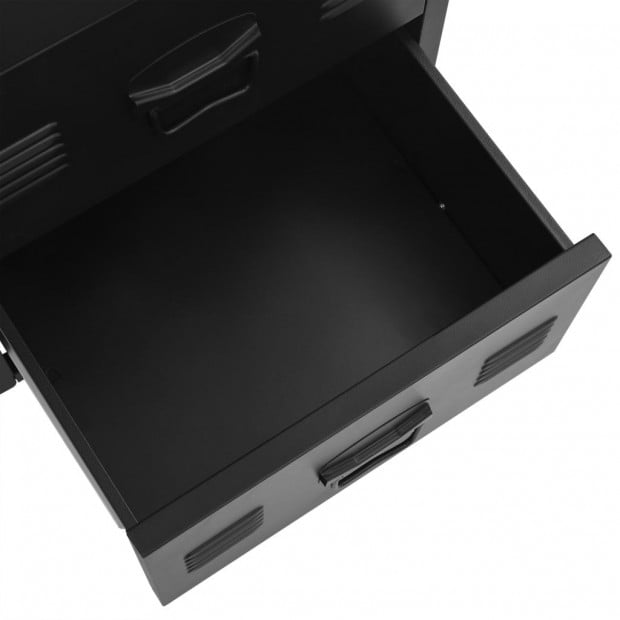 Desk With Drawers Industrial Black 120x55x75 Cm Steel Image 6