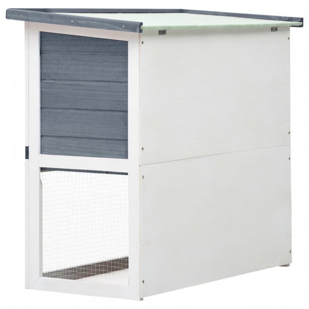 Outdoor Rabbit Hutch 1 Door Grey Wood Image 4