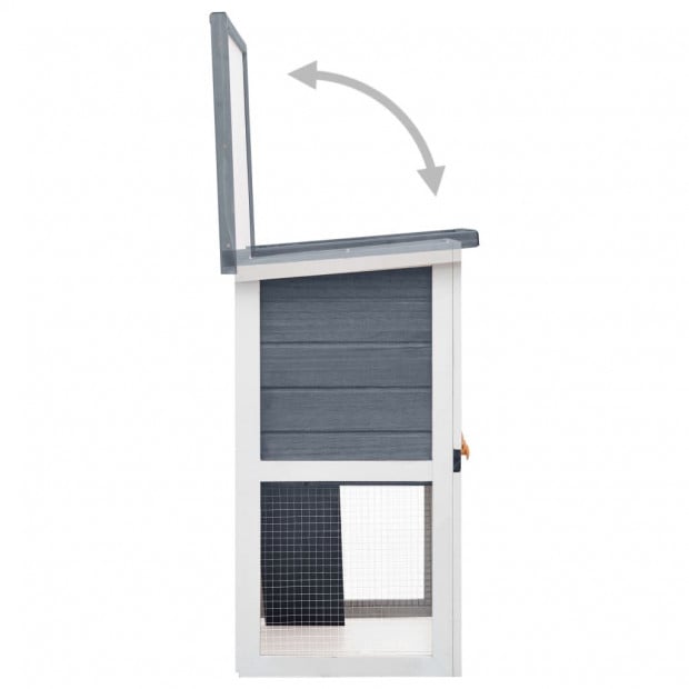 Outdoor Rabbit Hutch 1 Door Grey Wood Image 5