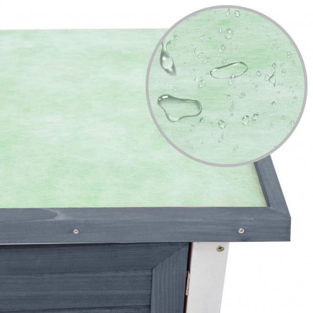 Outdoor Rabbit Hutch 1 Door Grey Wood Image 6