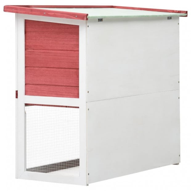 Outdoor Rabbit Hutch 1 Door Red Wood Image 5