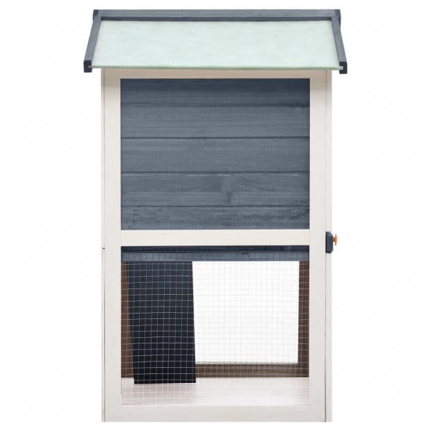 Outdoor Rabbit Hutch 3 Doors Grey Wood Image 4