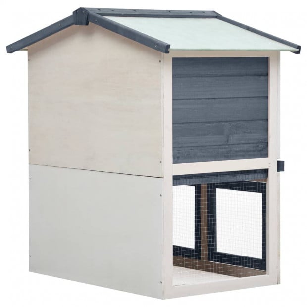 Outdoor Rabbit Hutch 3 Doors Grey Wood Image 5