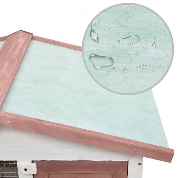 Outdoor Rabbit Hutch 3 Doors Brown Wood Image 6