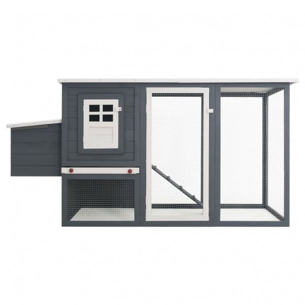 Outdoor Chicken Cage Hen House With 1 Egg Cage Grey Wood Image 3