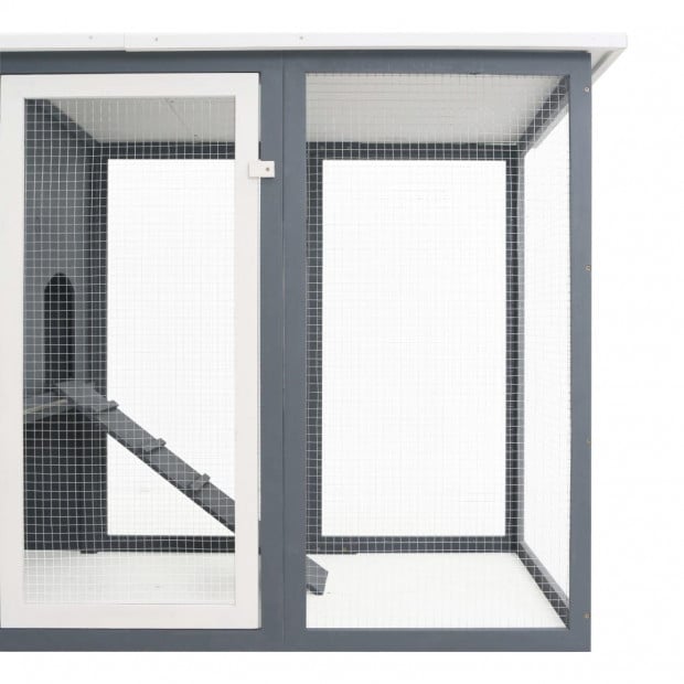 Outdoor Chicken Cage Hen House With 1 Egg Cage Grey Wood Image 6