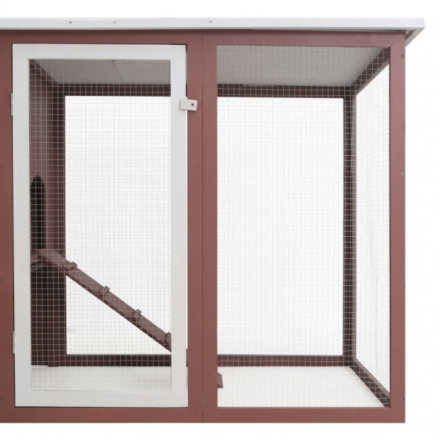 Outdoor Chicken Cage Hen House With 1 Egg Cage Brown Wood Image 5