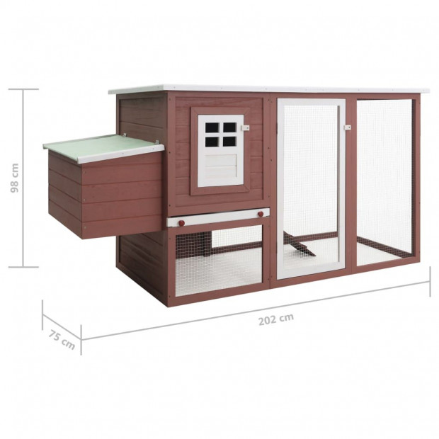 Outdoor Chicken Cage Hen House With 1 Egg Cage Brown Wood Image 8