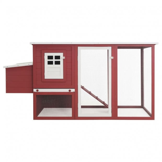 Outdoor Chicken Cage Hen House With 1 Egg Cage Red Wood Image 4