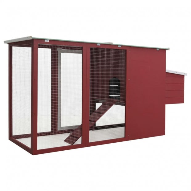 Outdoor Chicken Cage Hen House With 1 Egg Cage Red Wood Image 5