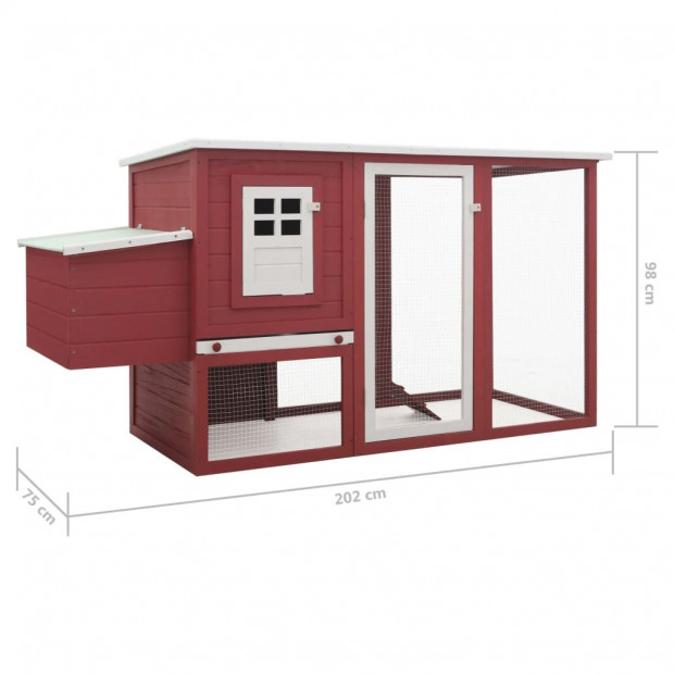 Outdoor Chicken Cage Hen House With 1 Egg Cage Red Wood Image 8