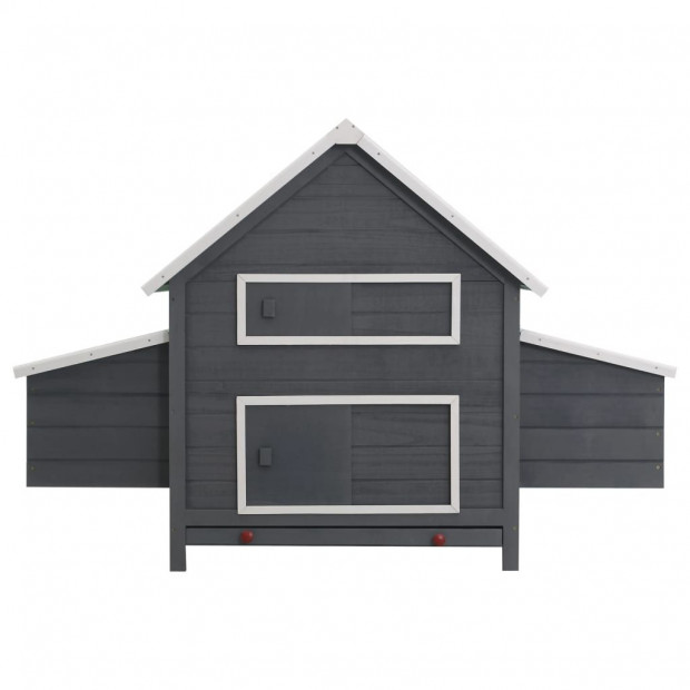 Chicken Coop Grey 157x97x110cm Wood Image 3