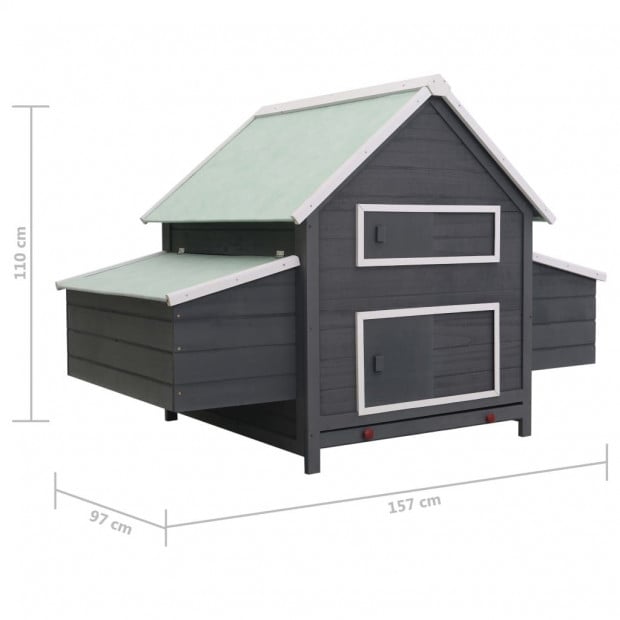 Chicken Coop Grey 157x97x110cm Wood Image 6