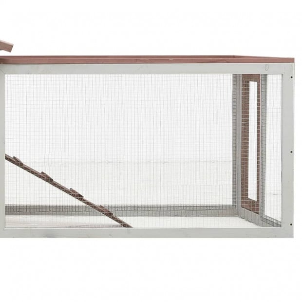 Rabbit Hutch Mocha 303x60x86 Cm Solid Pine & Fir Wood Image 7